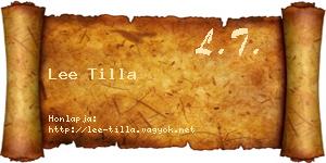 Lee Tilla névjegykártya